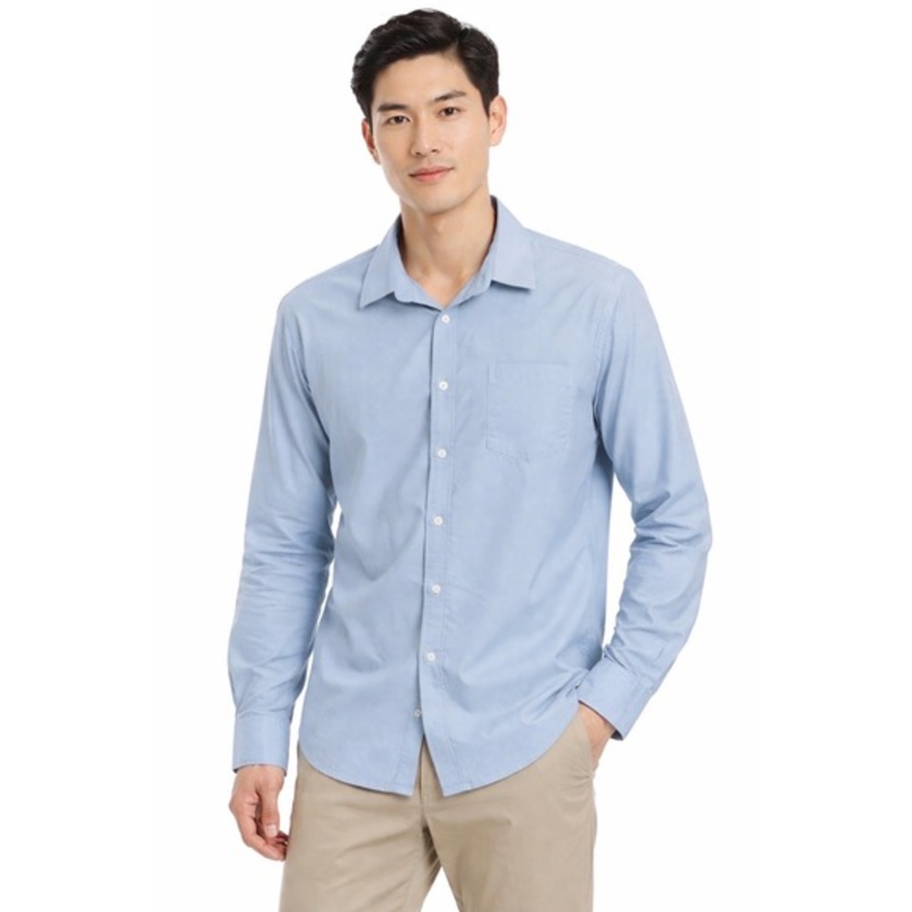 Calvin Klein Light Blue Cotton Long Sleeve‎ Button Down Shirt L Preppy 77-46